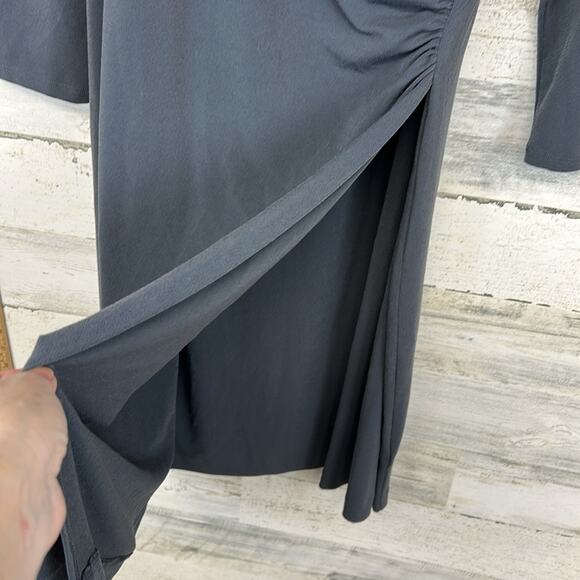 Lark & Ro Charcoal Gray Faux Wrap 3/4 Sleeves Dress Women’s Size 16 - Picture 4 of 8